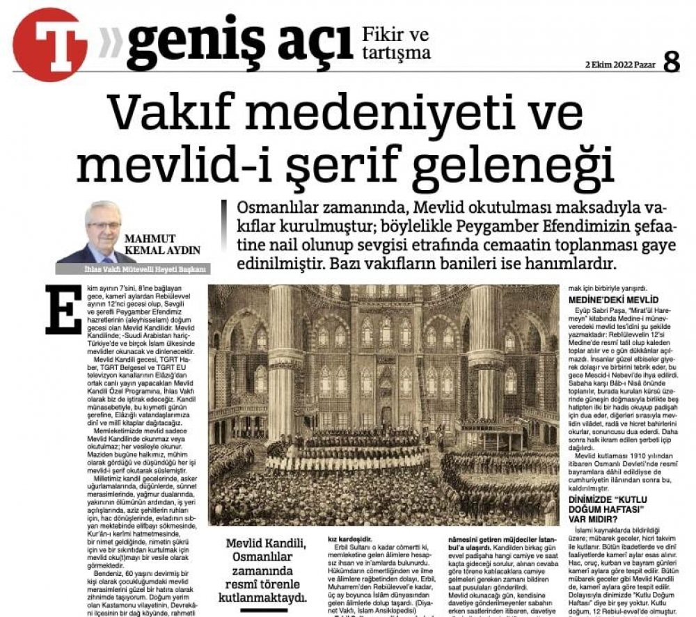 Vakıf medeniyeti ve mevlid-i şerif geleneği