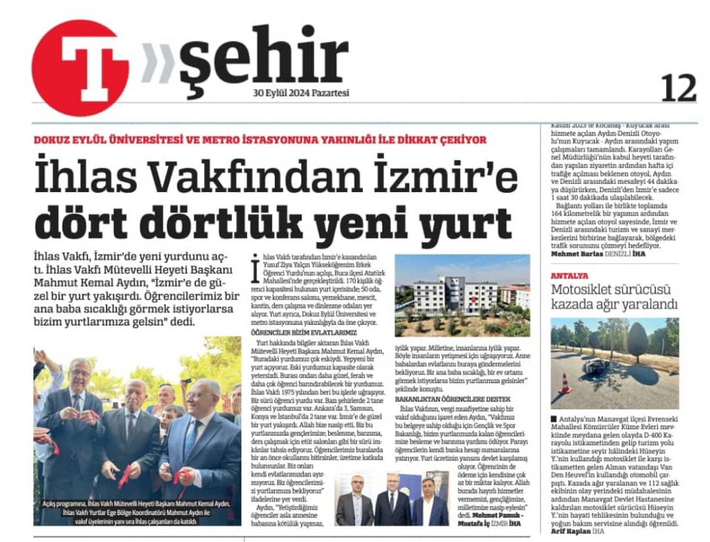 İhlas Vakfından İzmir’e dört dörtlük yeni yurt